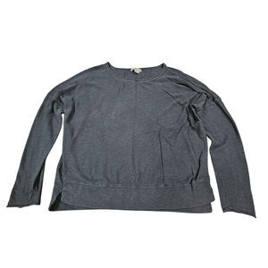 Vince Black Rolled Neck Knit Pullover Banded Hem Long Sleeve Top Size M